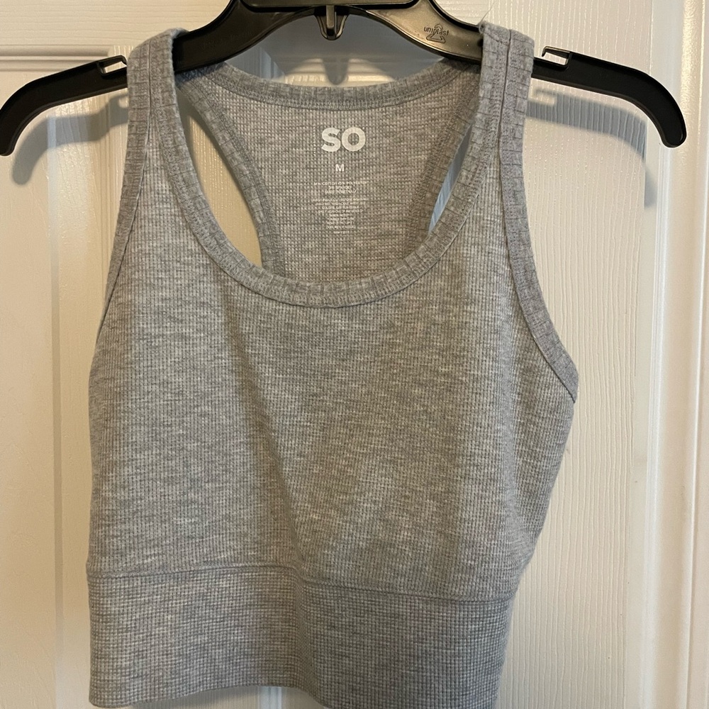 SO Heather Gray Ribbed Tank